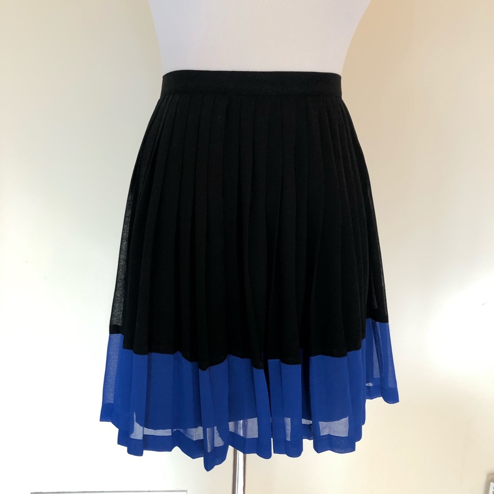 Black and blue pleated skirt